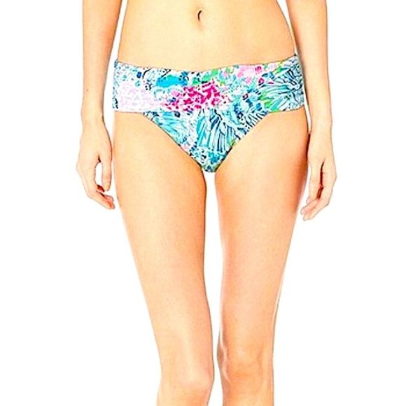 Lilly Pulitzer lagoon sarong hipster bottoms 2 NWT - Picture 1 of 6